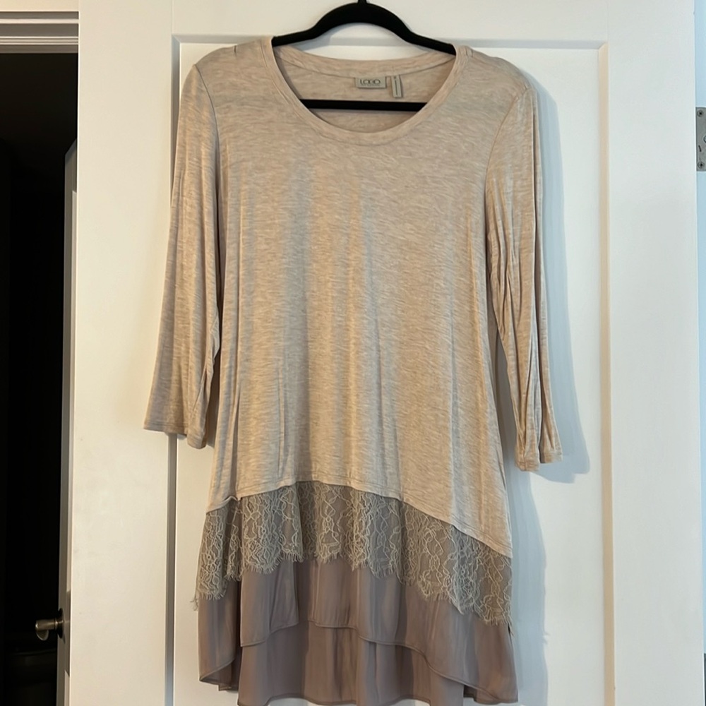 LOGO Lori Goldstein Lace Tunic